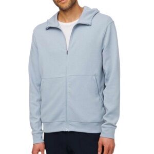 Lululemon Shift Stitch Full Zip Hoodie Waffle Knit Blue Long Sleeve Men's XL